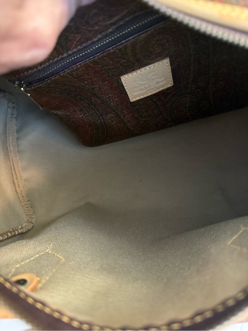 Vintage Etro Milano Paisley Coated Boston Bag - Picture 10 of 14